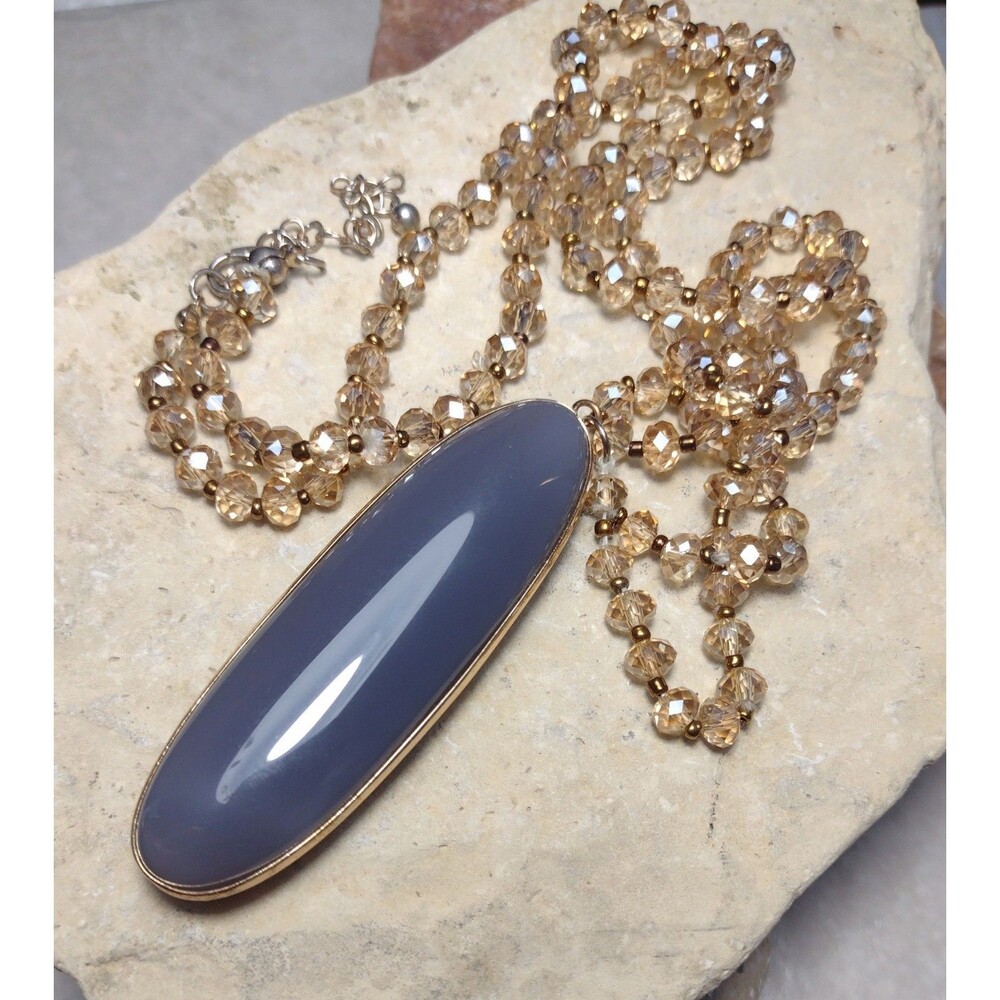 Crystal Beaded Pendant Necklace
